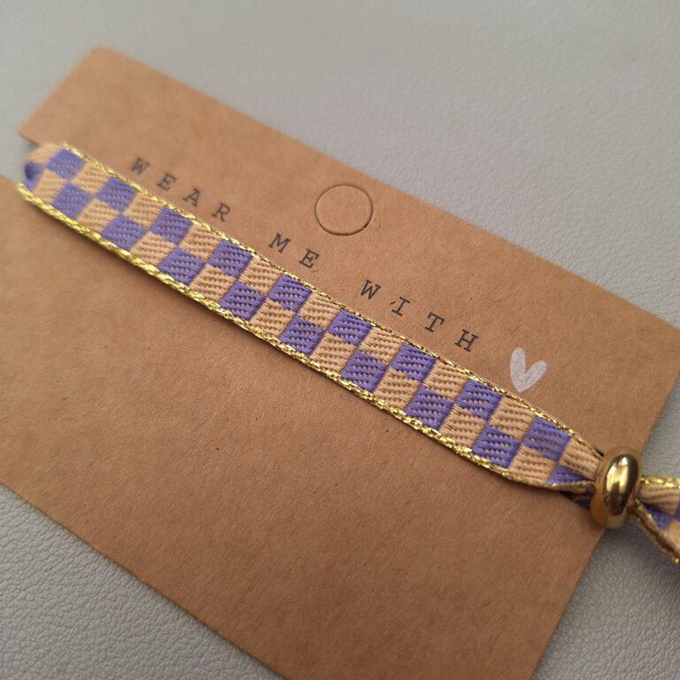 Lint armband - Orange purple