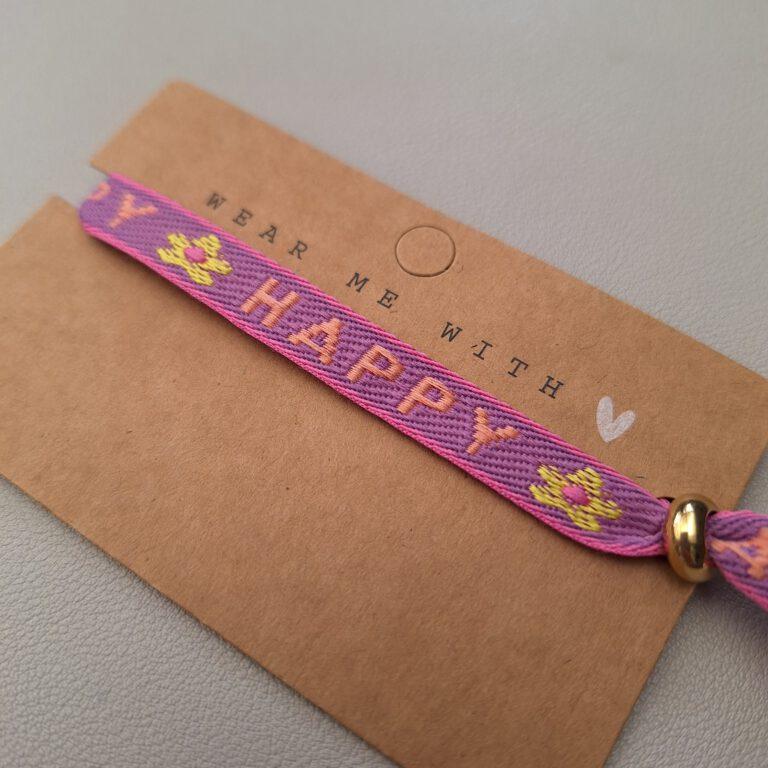 Lint armband - Happy