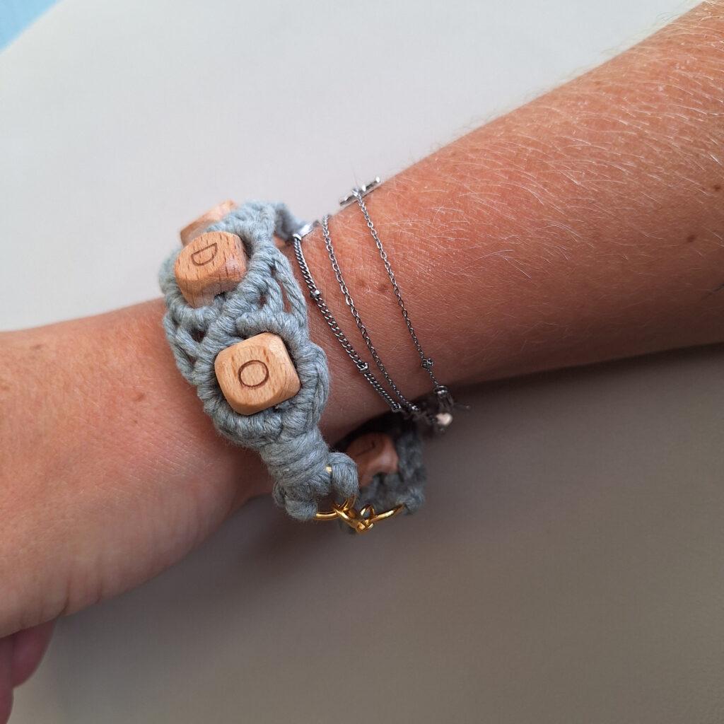 Macramé armband met naam - Afbeelding 3
