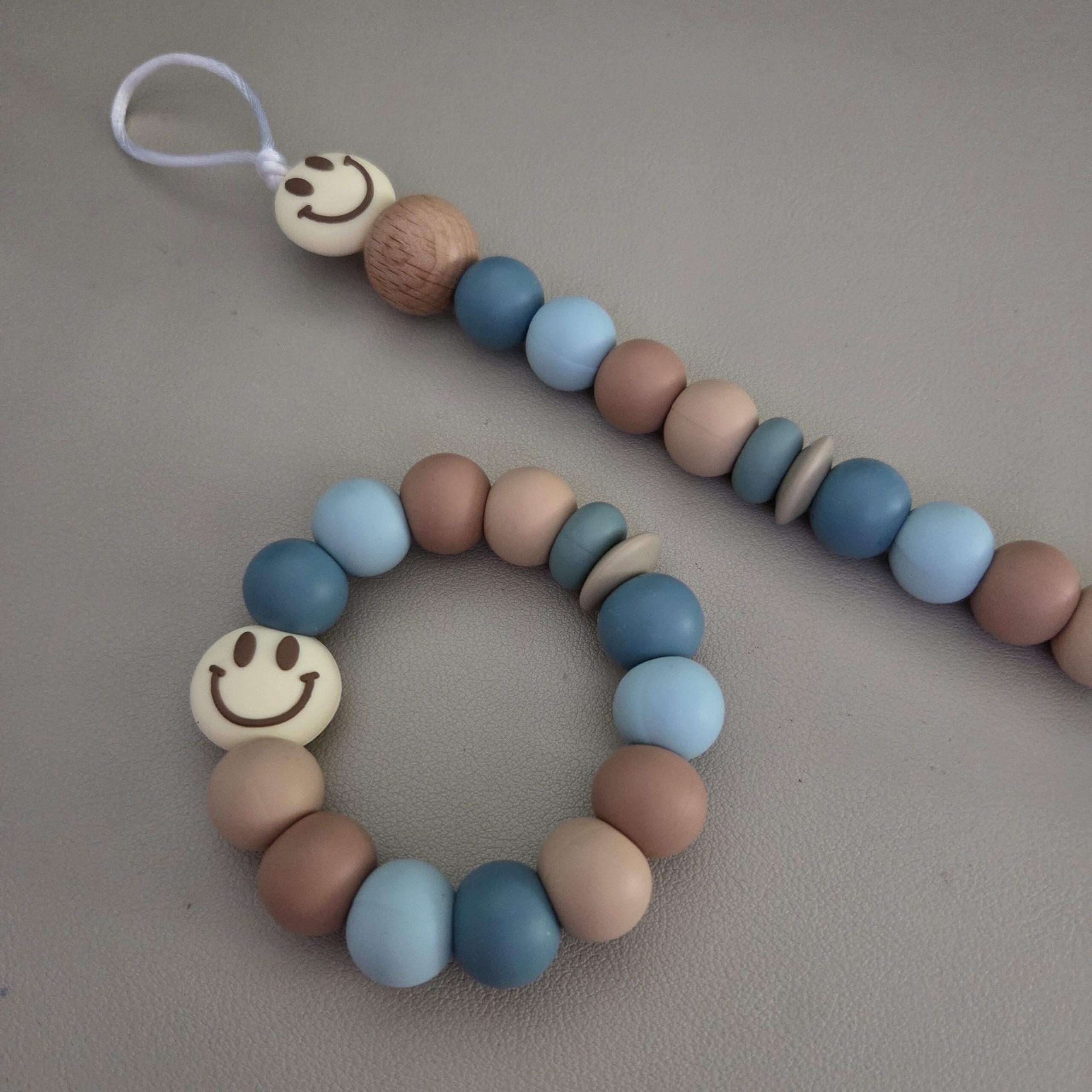 Speenkoord Smiley | Blue - Afbeelding 3
