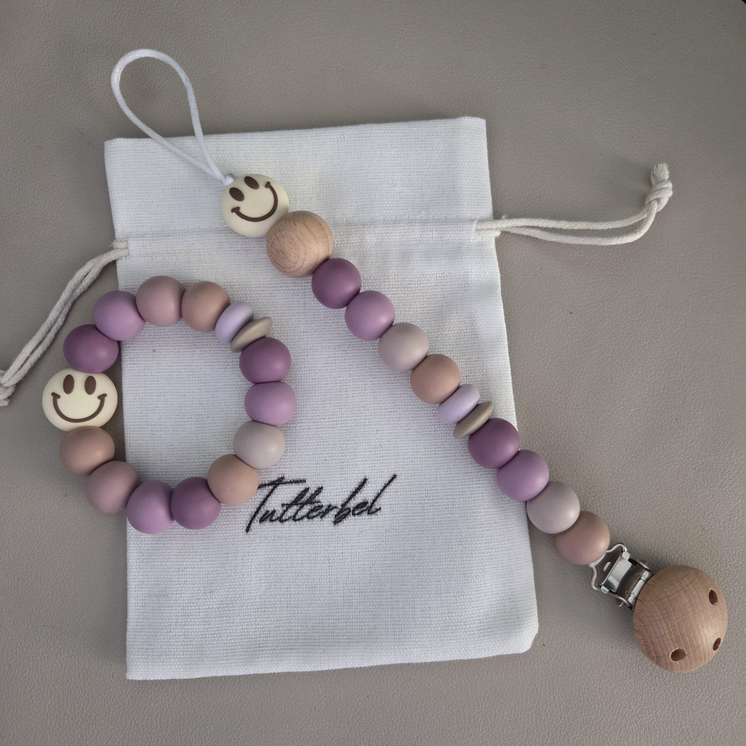 Speenkoord Smiley | Lavendel - Afbeelding 4