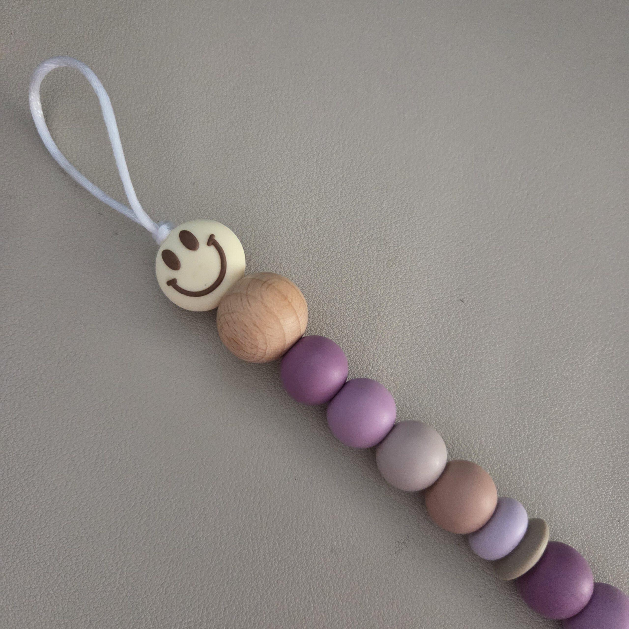 Speenkoord Smiley | Lavendel - Afbeelding 2